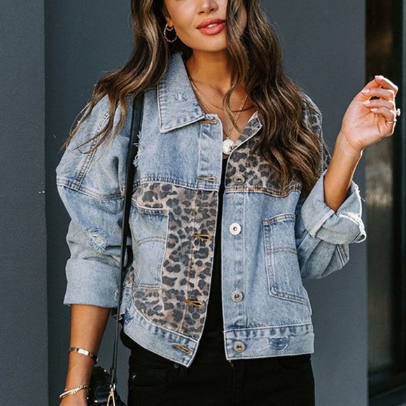 Women's Distressed Denim Jeans Outfits Coat Spring Fall Ripped Jeans Outerwear D